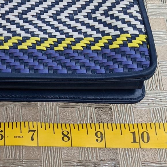 Anthropologie REBECCA MINKOFF Honey Leather Woven Clutch Handbag - Picture 10 of 12